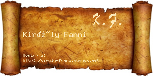 Király Fanni névjegykártya