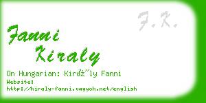 fanni kiraly business card